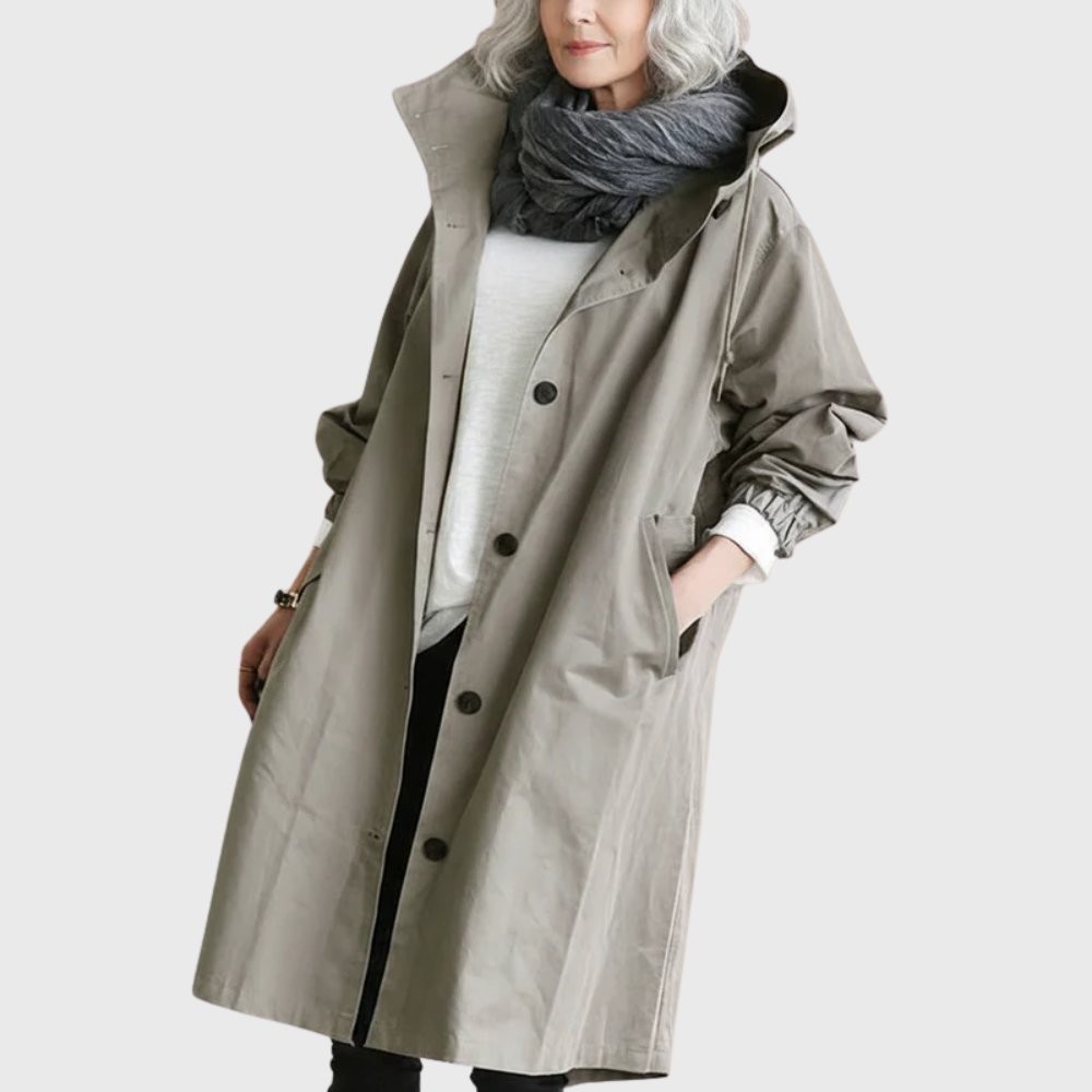 Maude | Hooded Relaxed-Fit Long Trench Coat