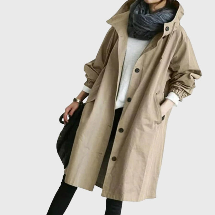 Maude | Hooded Relaxed-Fit Long Trench Coat