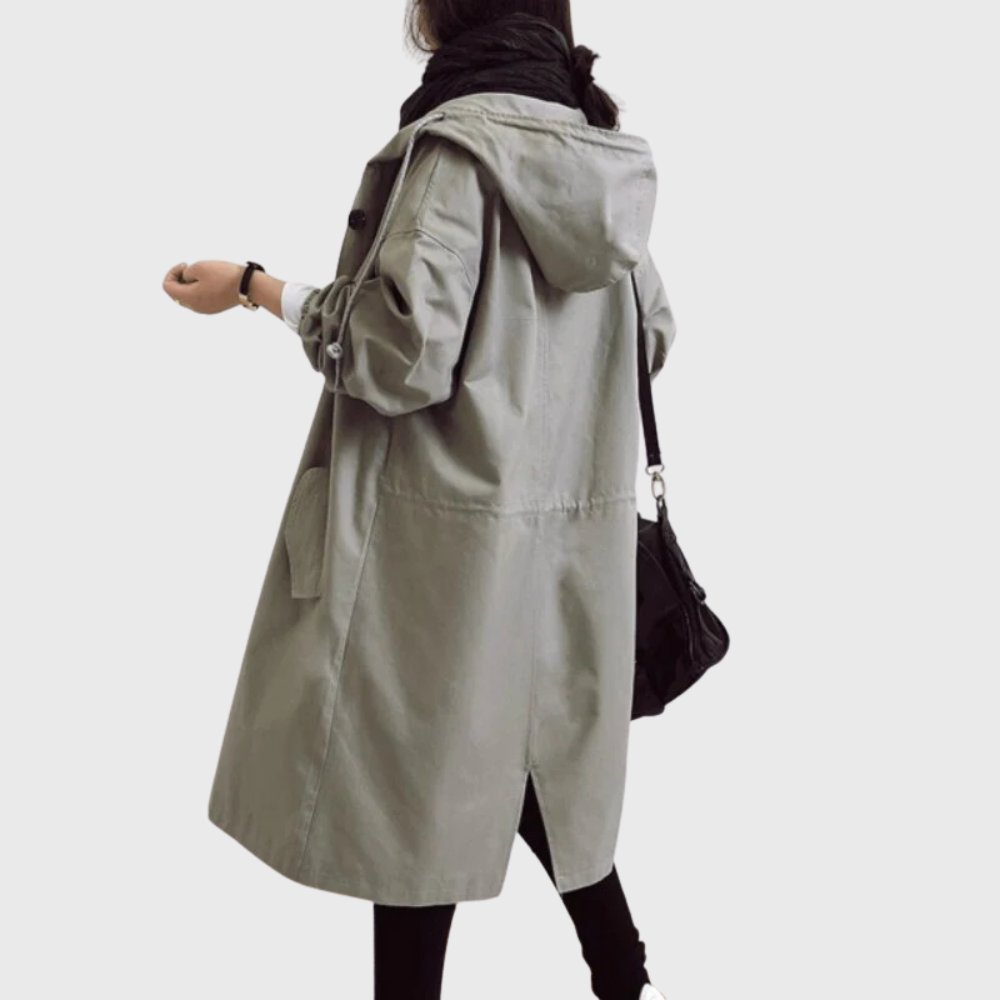 Hannah | Hooded Relaxed-Fit Long Trench Coat