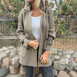 Halle | Double-Breasted Knit-Sleeve Coat