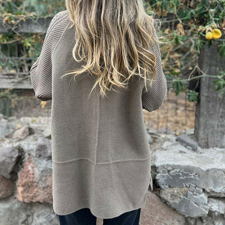 Halle | Double-Breasted Knit-Sleeve Coat