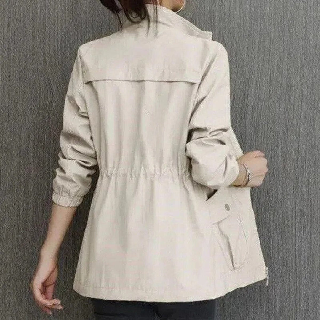 Marisa | Lightweight Zip-Up Bomber Jacket with Drawstring Waist