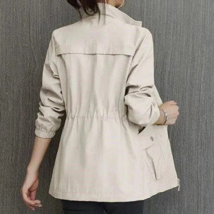 Marisa | Lightweight Zip-Up Bomber Jacket with Drawstring Waist