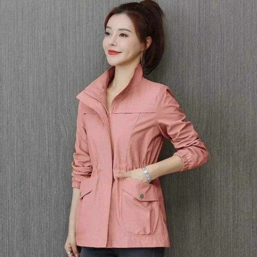 Marisa | Lightweight Zip-Up Bomber Jacket with Drawstring Waist