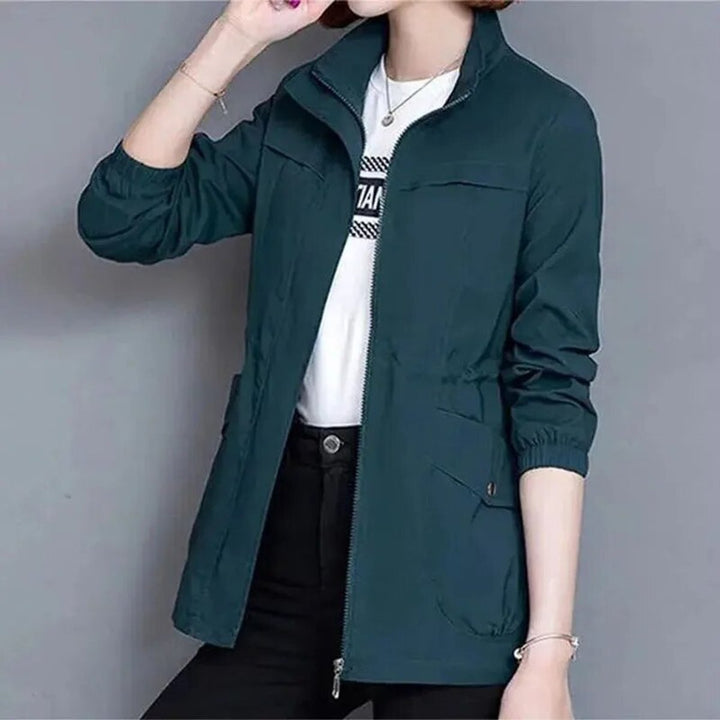 Marisa | Lightweight Zip-Up Bomber Jacket with Drawstring Waist