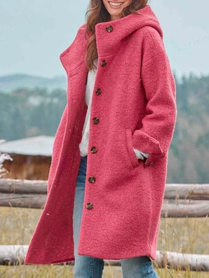 Marianne | Long Hooded Button-Front Coat