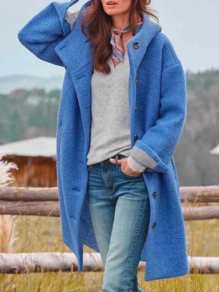 Marianne | Long Hooded Button-Front Coat