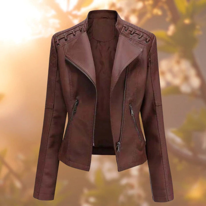 Ingrid | Moto-Style Zip-Up Biker Jacket