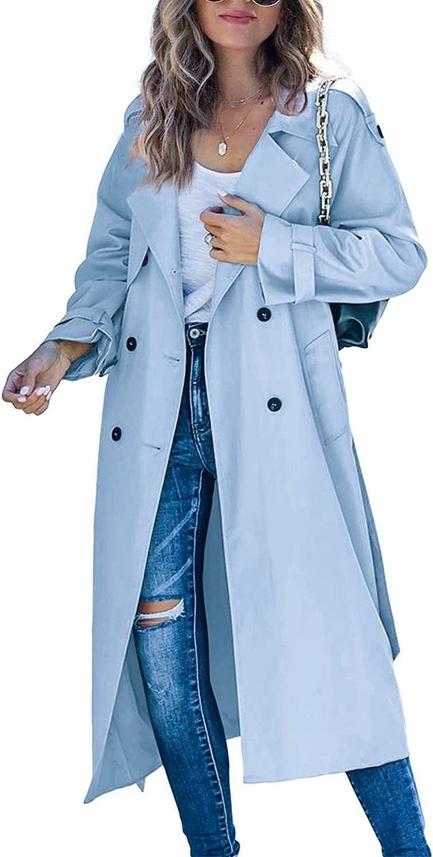 Isadora | Oversized Double-Breasted Belted Longline Trench Coat