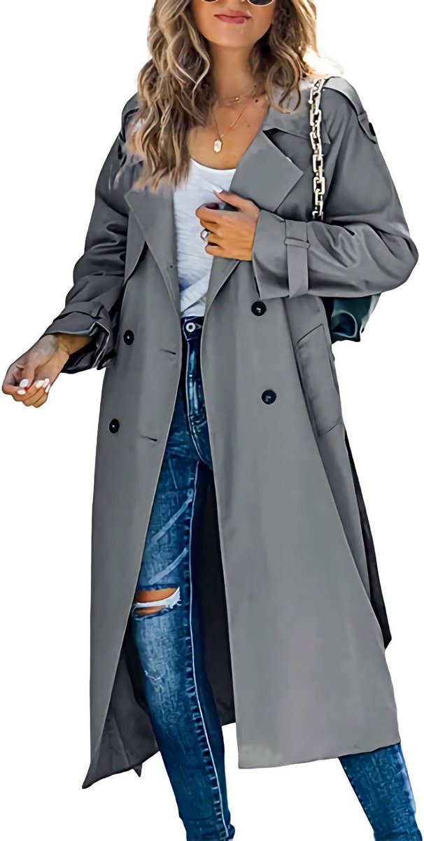 Sonia | Belted Double-Breasted Longline Trench Coat