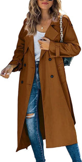 Sonia | Belted Double-Breasted Longline Trench Coat
