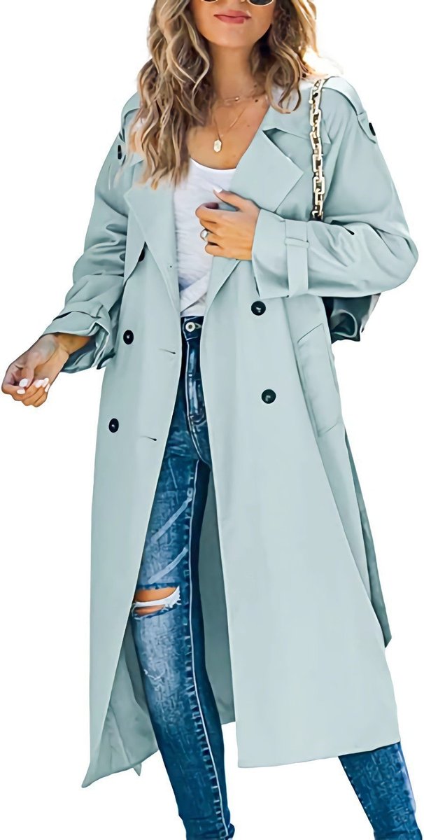Sonia | Belted Double-Breasted Longline Trench Coat