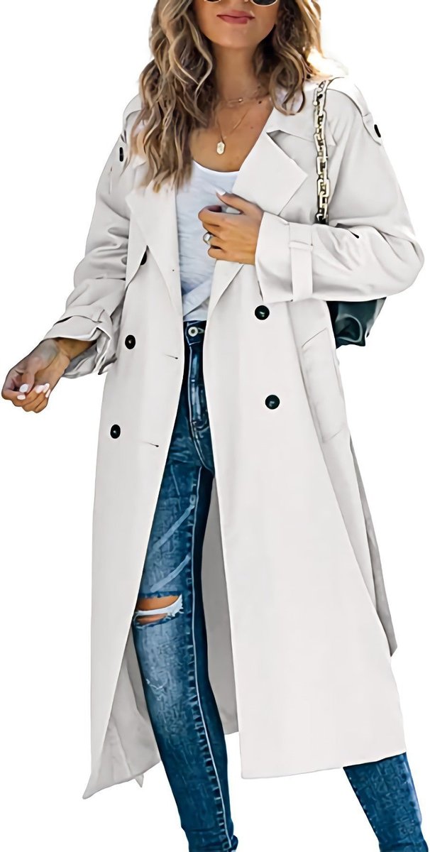 Sonia | Belted Double-Breasted Longline Trench Coat