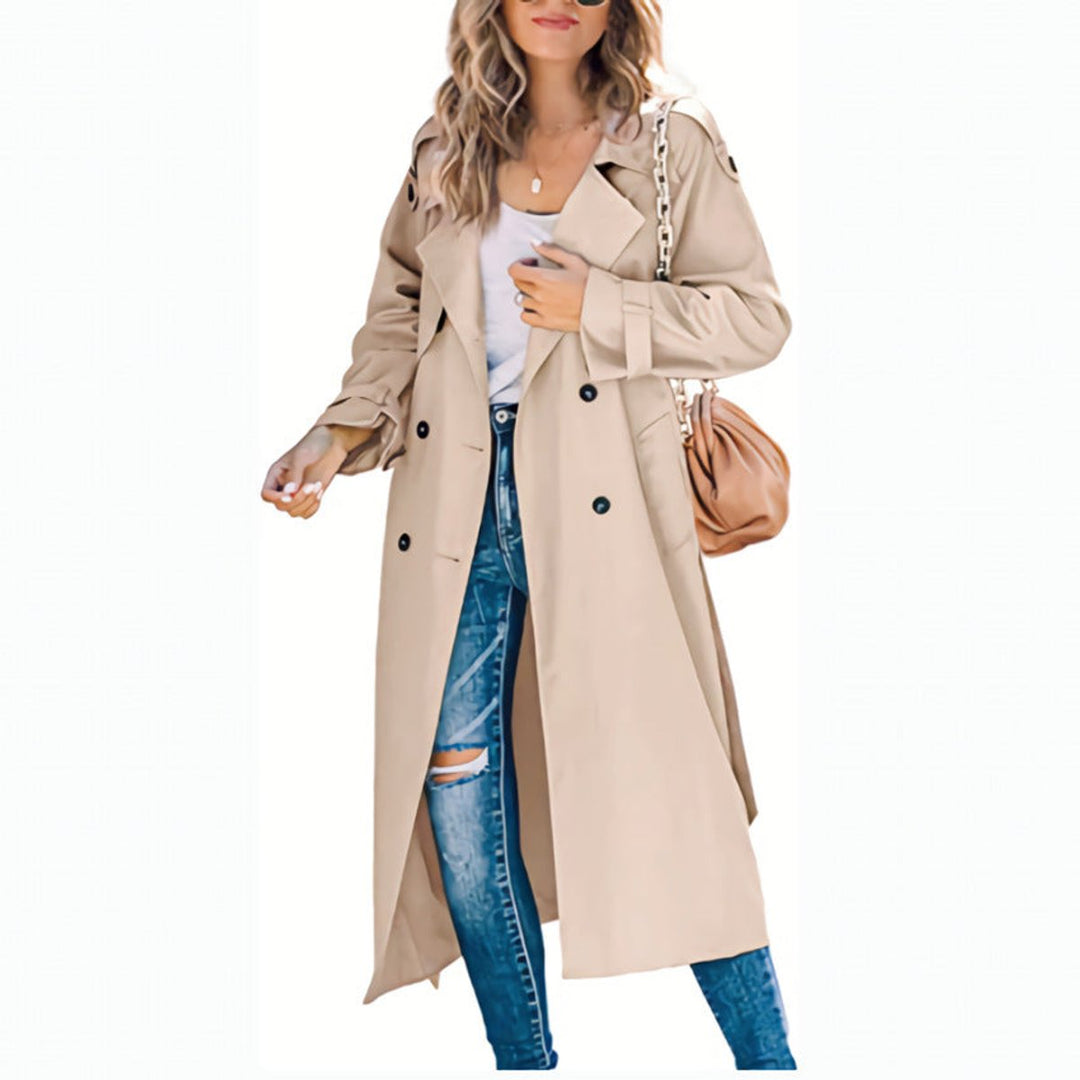 Sonia | Belted Double-Breasted Longline Trench Coat