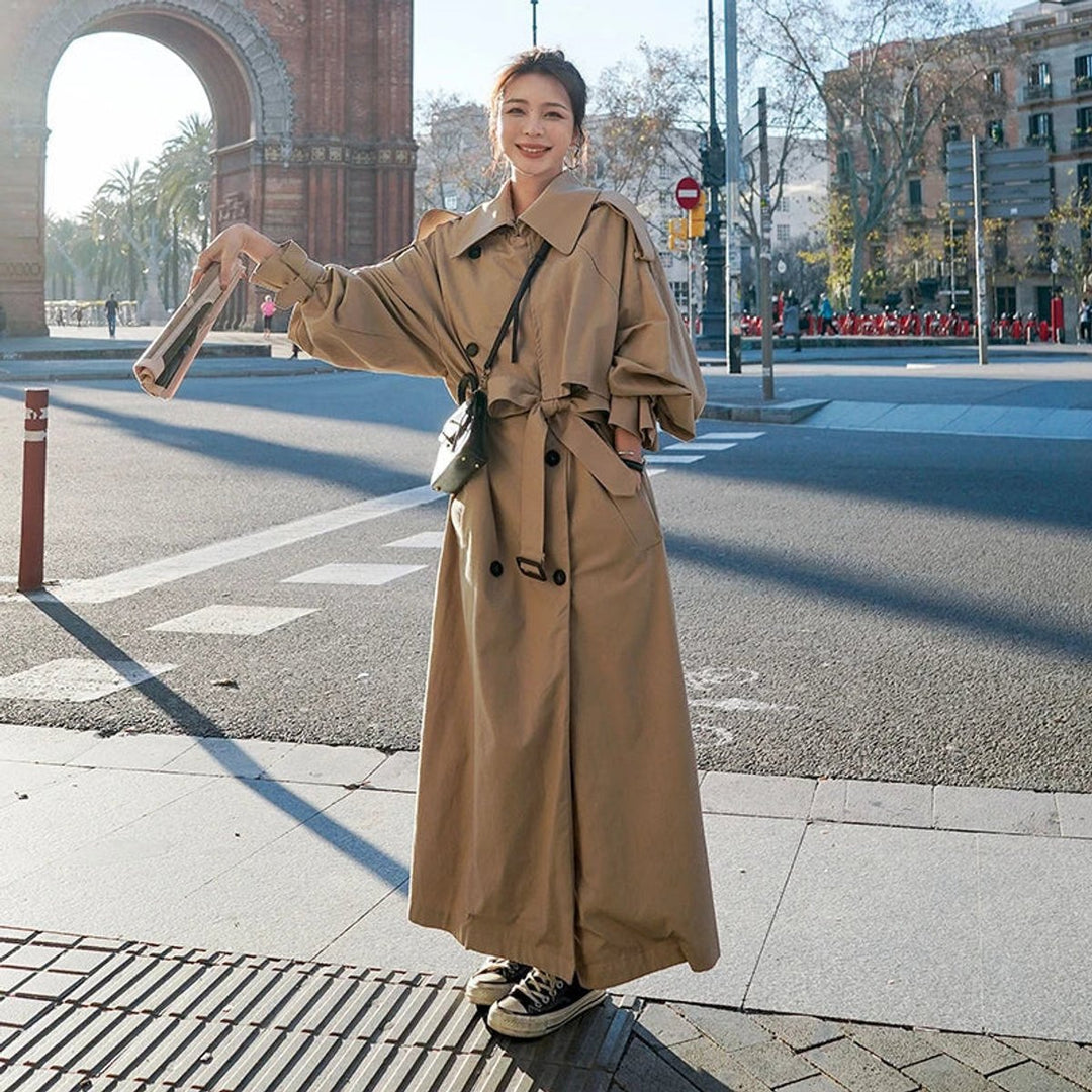 Sophia | Oversized Double-Breasted Long Trench Coat