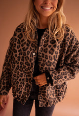 Cressida | Oversized Leopard-Print Quilted Jacket