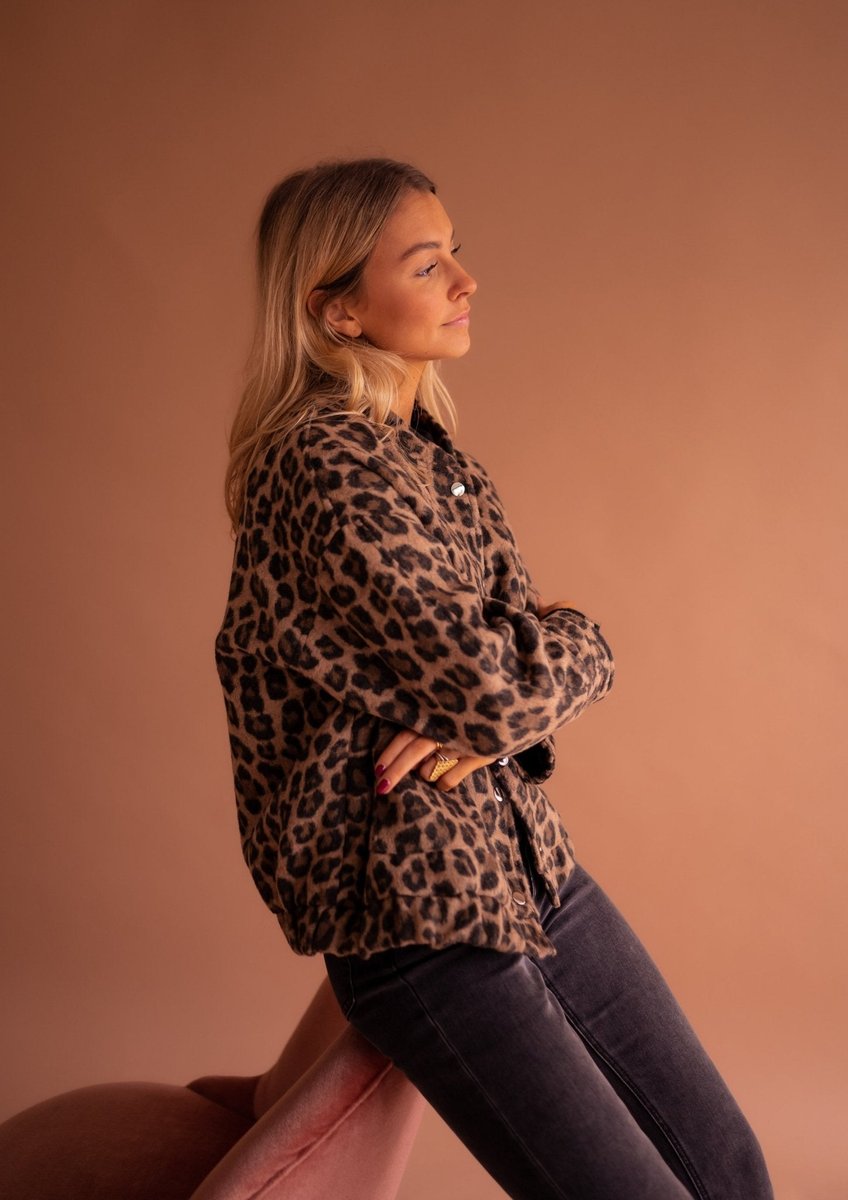 Cressida | Oversized Leopard-Print Quilted Jacket