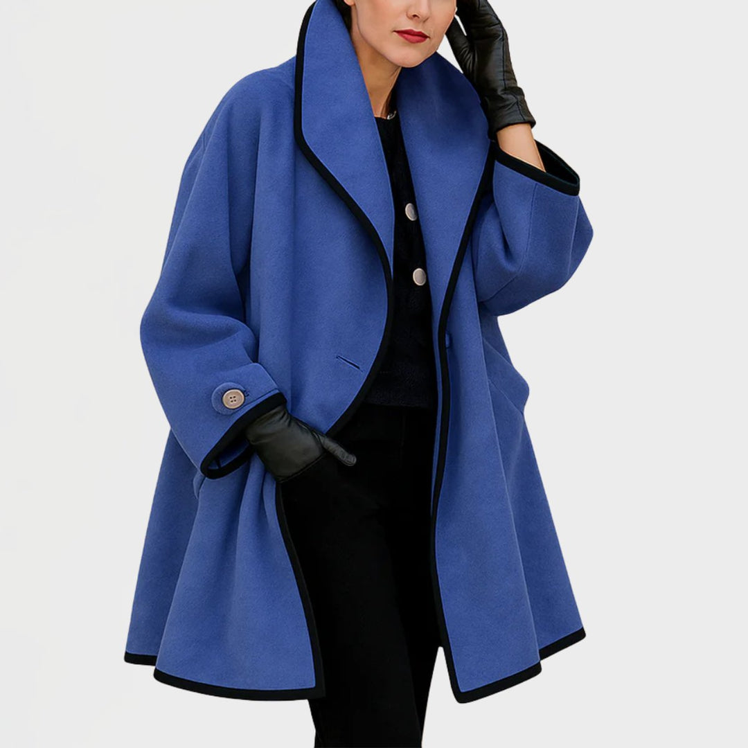 Emily | Oversized Contrast-Trim Coat