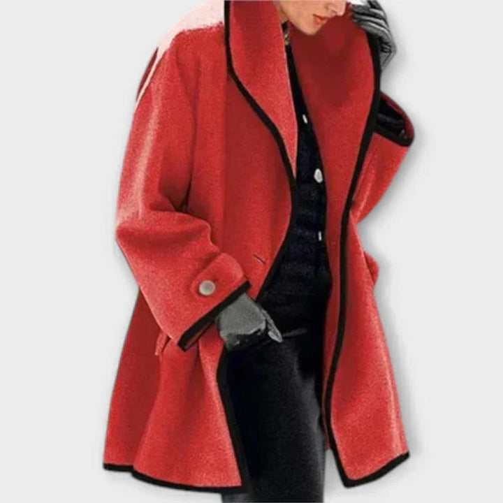 Georgiana | Oversized Contrast-Trim Coat