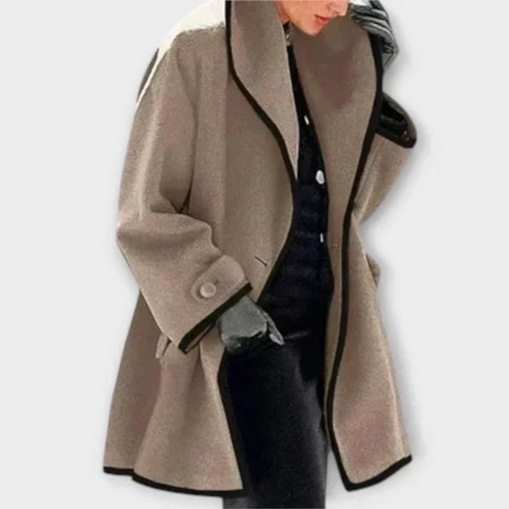 Georgiana | Oversized Contrast-Trim Coat
