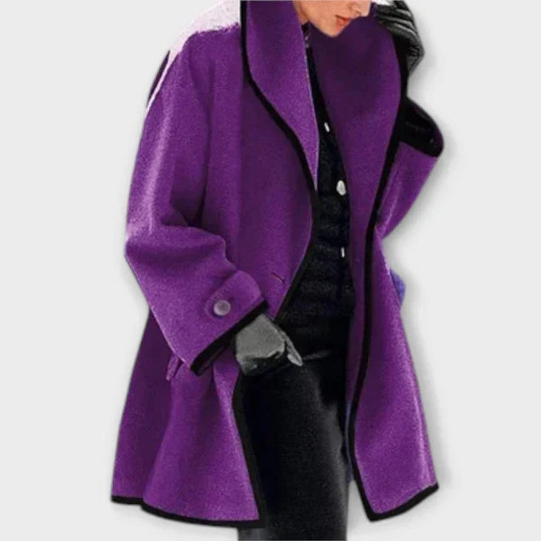 Georgiana | Oversized Contrast-Trim Coat