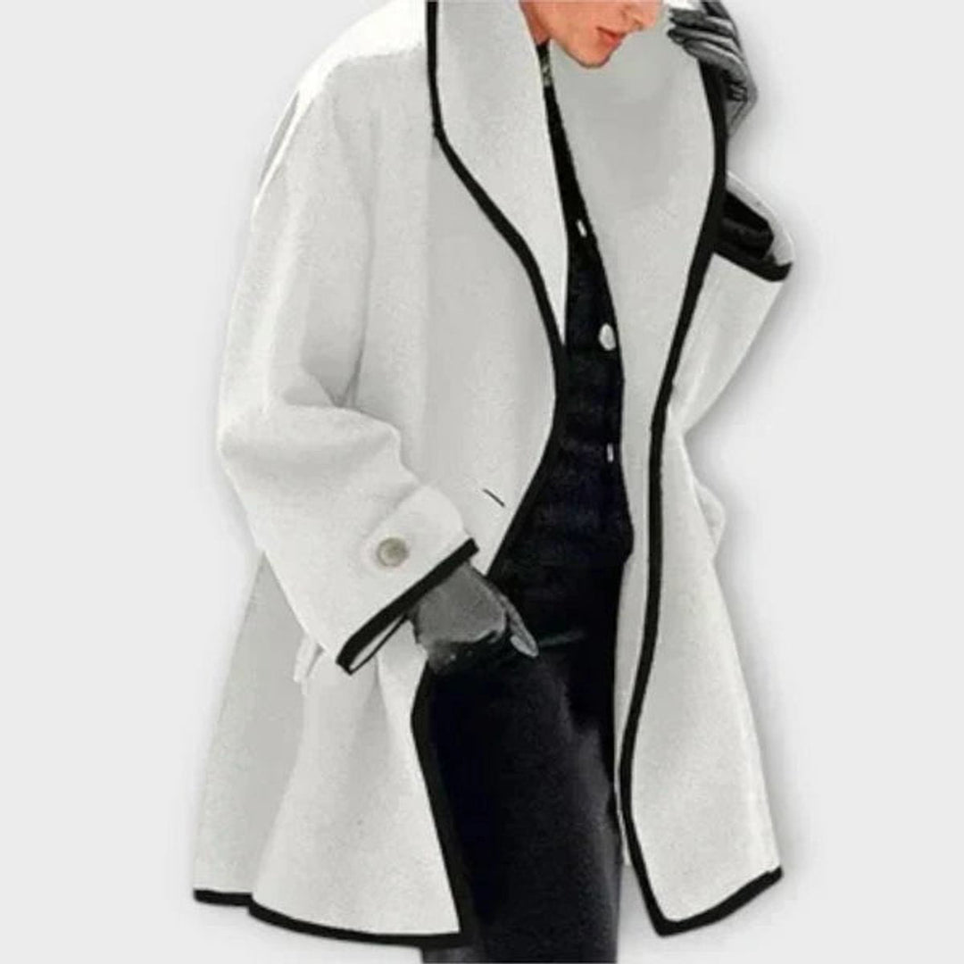Georgiana | Oversized Contrast-Trim Coat