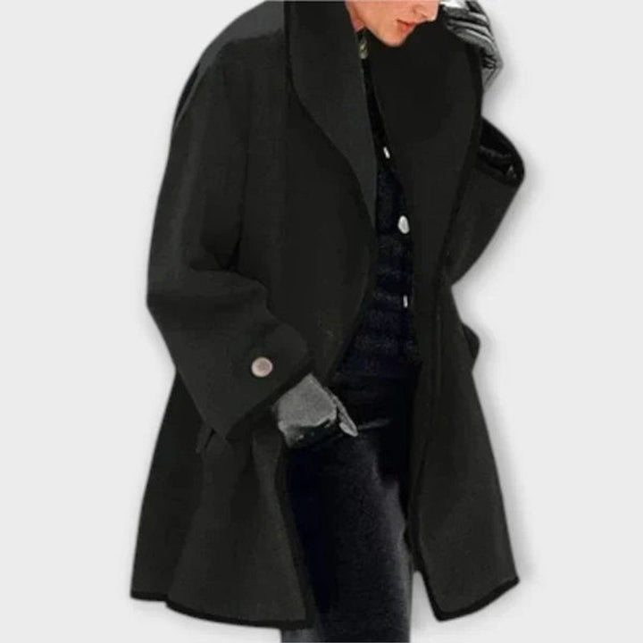 Emily | Oversized Contrast-Trim Coat