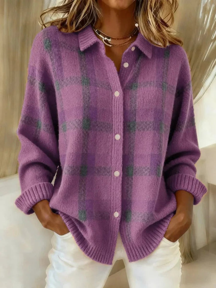 Everly | Cosy Checked Oversized Cardigan