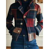Gretchen | Checked Patchwork Cropped Jacket