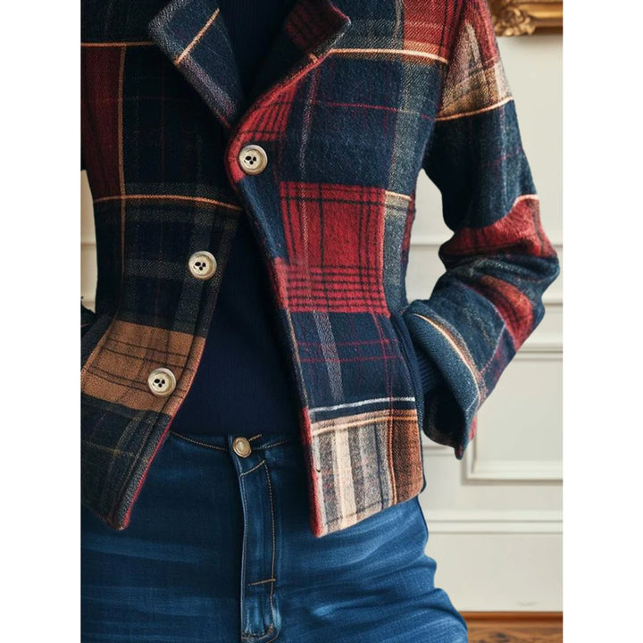 Gretchen | Checked Patchwork Cropped Jacket
