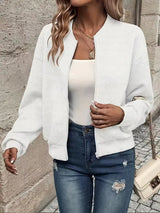 Estelle | Textured Zip-Up Bomber Jacket
