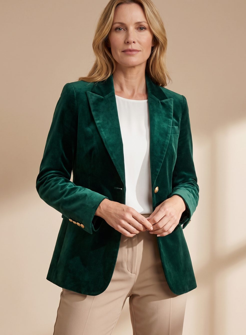 Octavia | Tailored Gold-Button Blazer