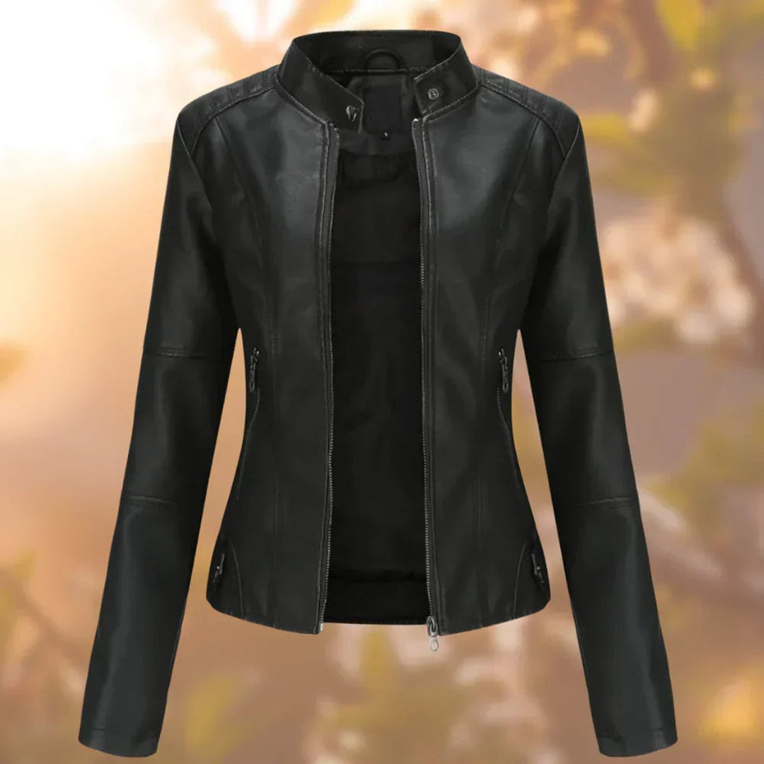 Lauren | Slim-Fit Zip-Up Moto Jacket