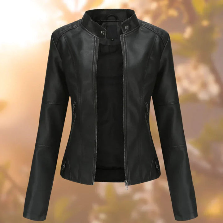 Paige | Slim-Fit Zip-Up Moto Jacket