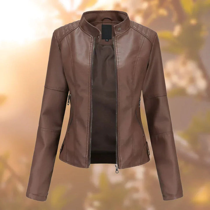 Lauren | Slim-Fit Zip-Up Moto Jacket