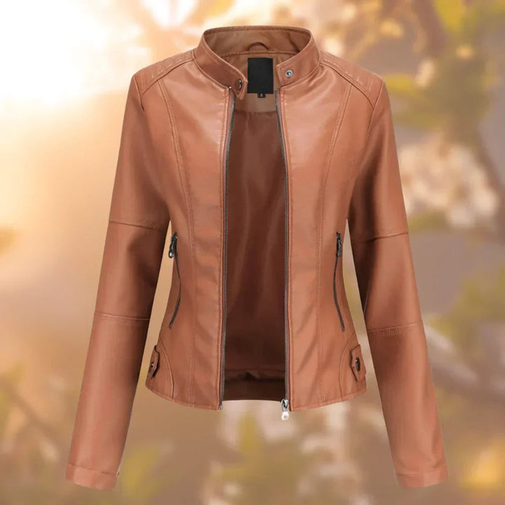 Lauren | Slim-Fit Zip-Up Moto Jacket
