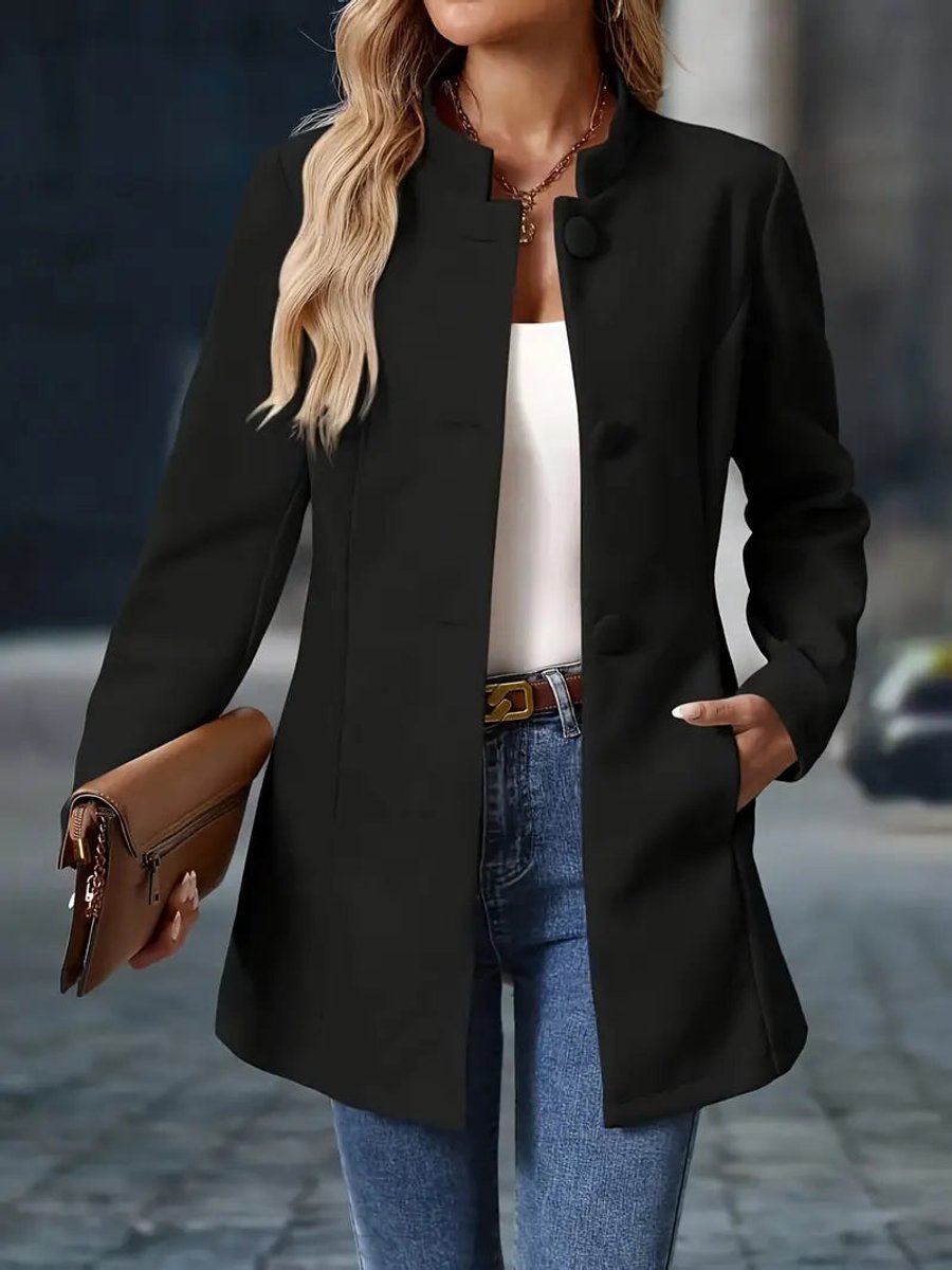 Esme | Stand-Collar Longline Blazer