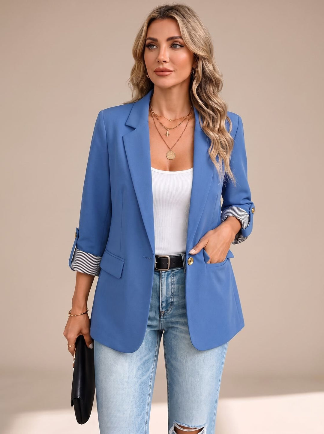 Tatiana | Rolled-Cuff Tailored Blazer