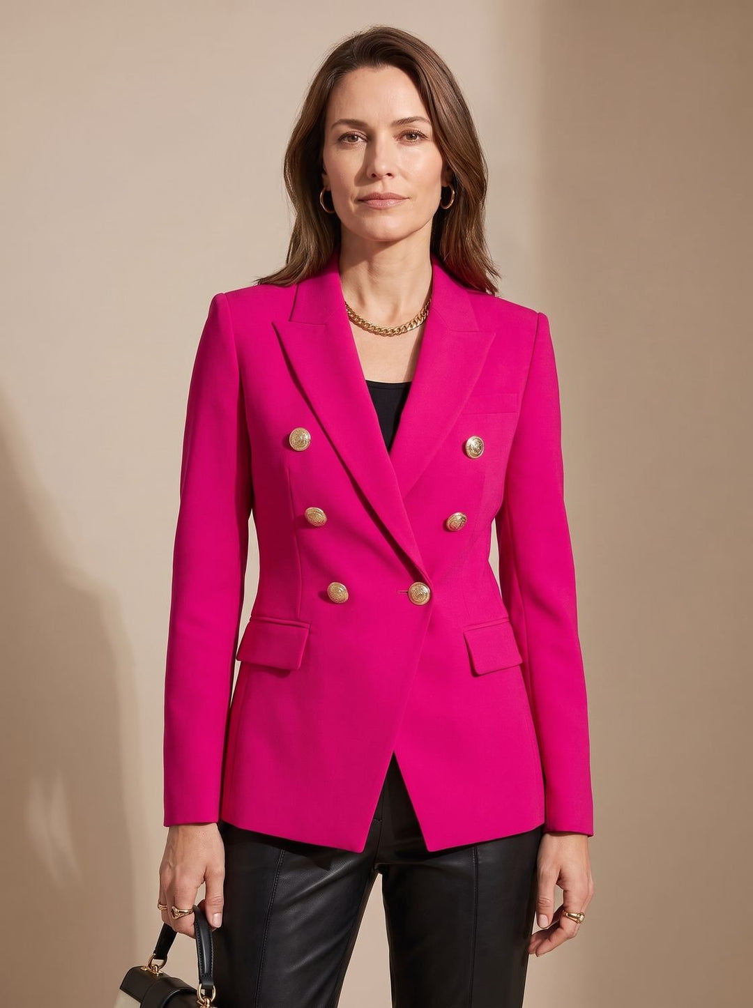 Marianne | Tailored Double-Breasted Gold-Button Blazer