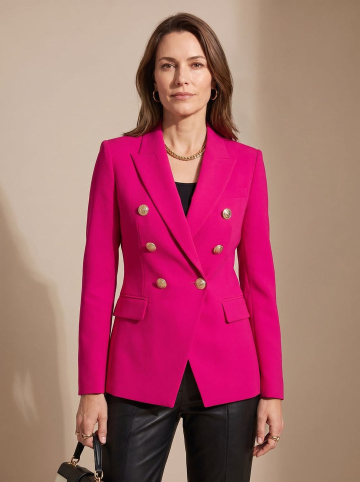 Marianne | Tailored Double-Breasted Gold-Button Blazer
