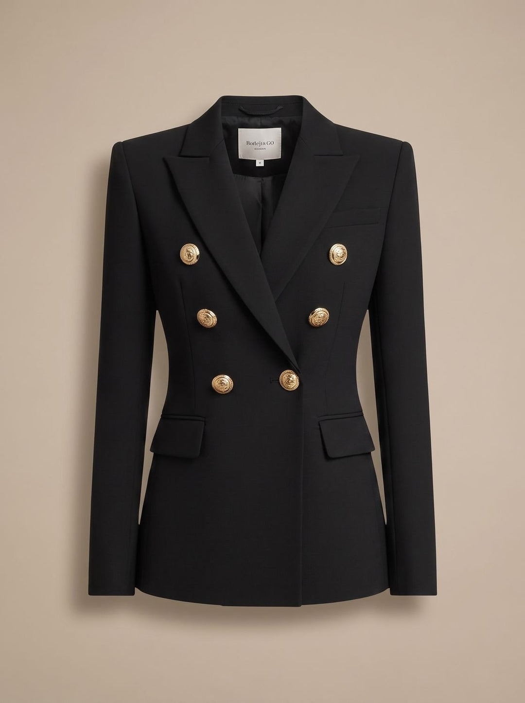 Marianne | Tailored Double-Breasted Gold-Button Blazer