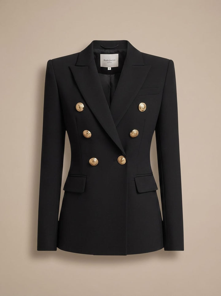 Marianne | Tailored Double-Breasted Gold-Button Blazer