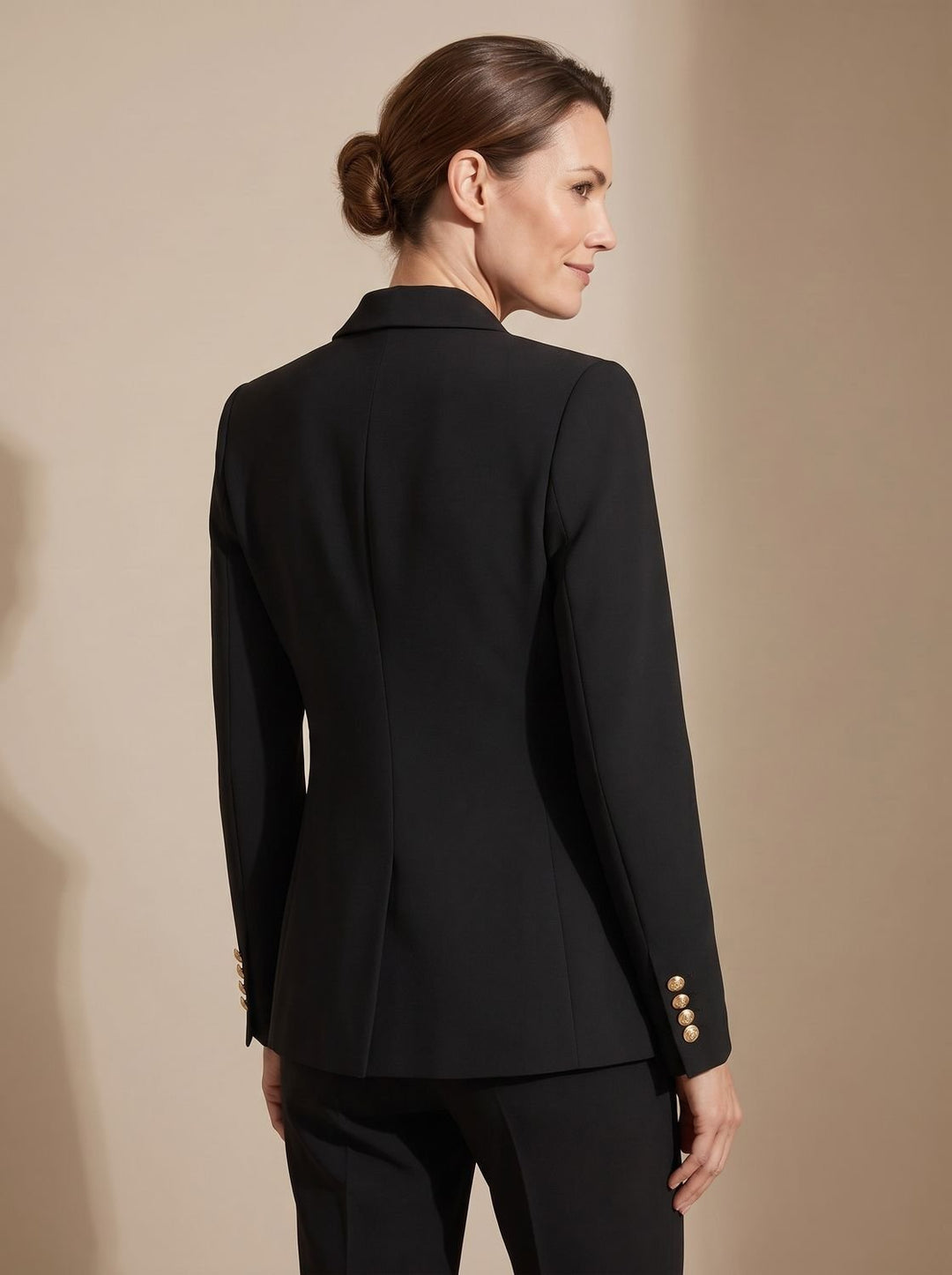 Harper | Tailored Double-Breasted Gold-Button Blazer