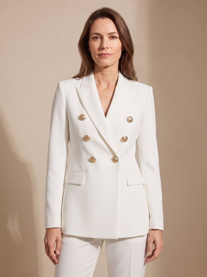 Harper | Tailored Double-Breasted Gold-Button Blazer