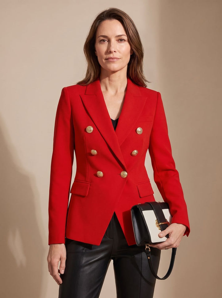 Marianne | Tailored Double-Breasted Gold-Button Blazer
