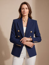 Harper | Tailored Double-Breasted Gold-Button Blazer