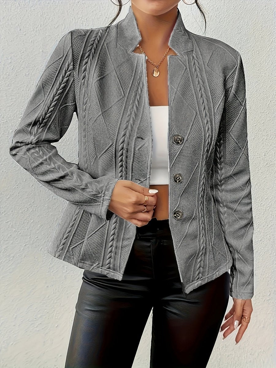 Emmeline | Textured Cable-Knit Open-Front Jacket