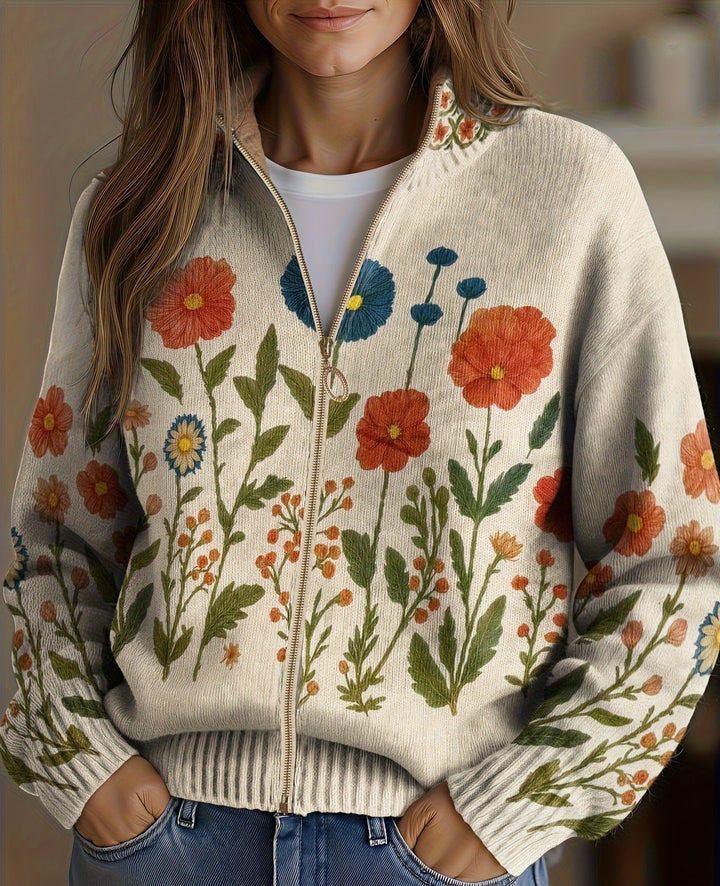 Ingrid | Wildflower Meadow Zip Cardigan