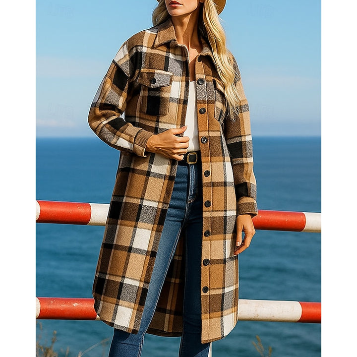 Mallory | Christmas Plaid Longline Coat