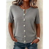Odessa | Button-Front Short-Sleeve Top